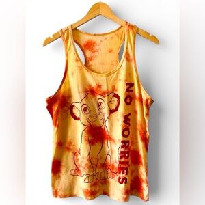 Disney “The Lion King – No Worries” Simba Tie‑Dye Tank Jrs XXL or Women’s M–L